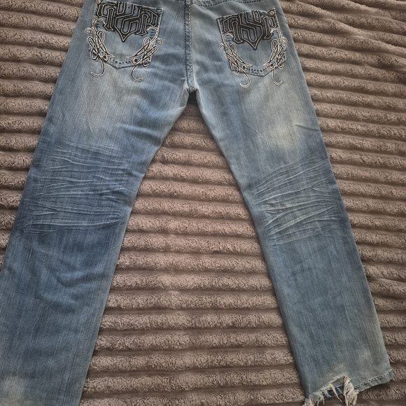 South Pole Light Blue Straight Jeans with Embroidery - Picture 1 of 7
